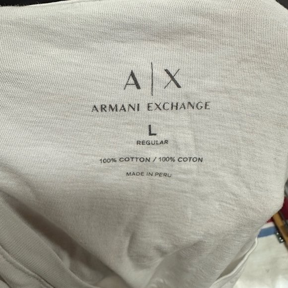 Armani Exchange Men's White V-Neck T-Shirt - Picture 3 of 3